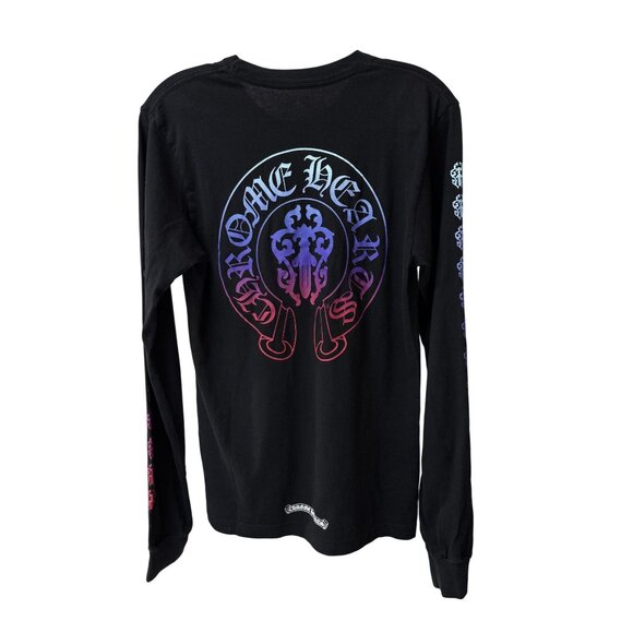 Chrome Hearts Black Long Sleeve Shirt With Pocket & Colorful Graphics - Picture 2 of 15